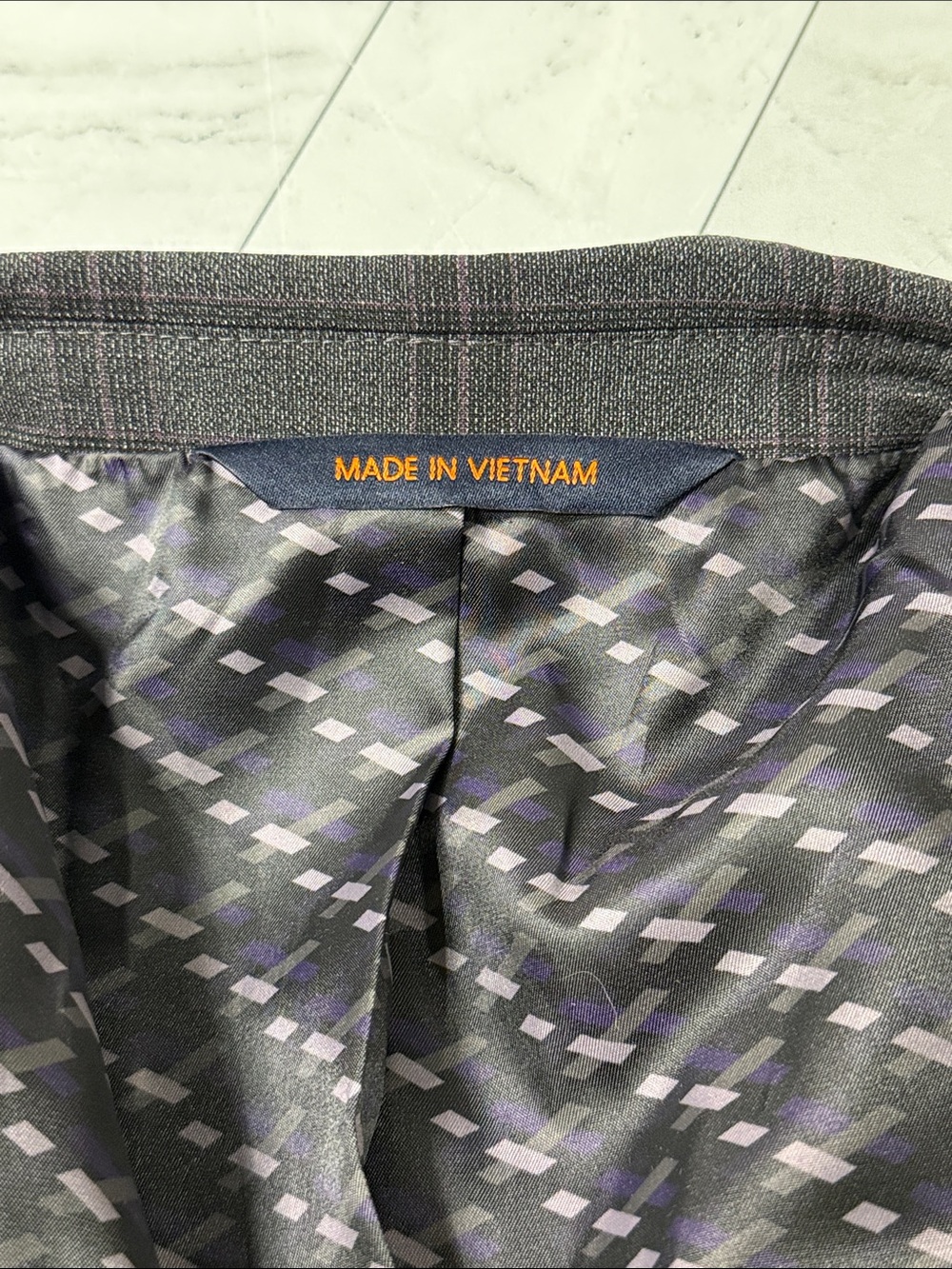 NWT Egara Plaid Suit Jacket Dark Gray 46 XL Skinny Fit - Picture 6 of 8